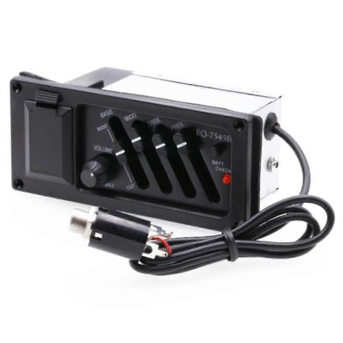 4-Band Eq Equalizer Piezo Pickup Pour Eq-7545r Pré-Ampli Guitare Acoustique Préampli Amplificateur Tuner
