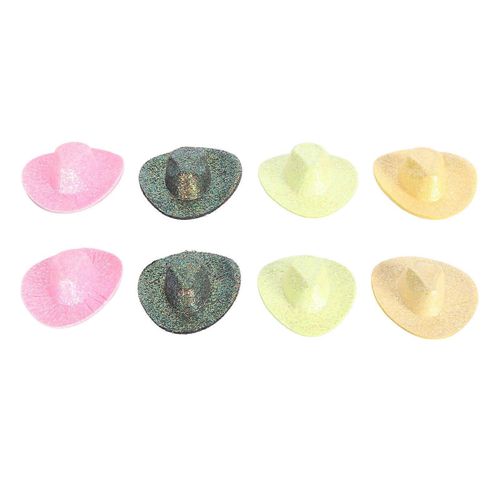 8pcs Chapeau De Cowboy Miniature Mini Mignon Chapeau De Poupée Pour Maison De Poupée Bouteille De Vin Bricolage