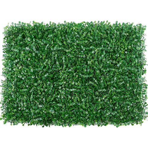 Panneaux De Haie Artificielle, Haie De Feuilles Vertes Artificielles Protection De La Vie Privée Panneaux De Pelouse De Plantes De Gazon Artificiel, 40x60cm Protection Uv Pour Clôture De Jardin Bac