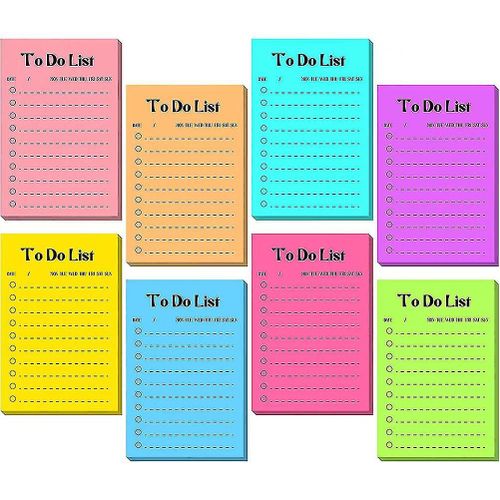 8 Livres De Blocs-Notes Déchirables Autocollants De Mémo Portables À Faire Pour Les Étudiants