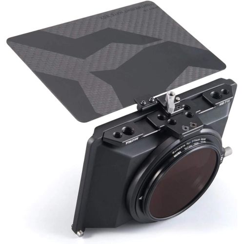 Mini Matte Box Cadre de Filtre 4x5.65 pour appareils Photo Reflex numériques sans Miroir, avec Bague Adaptateur d'objectif 67mm/72mm/77mm/82mm Support de Tige de 15mm Support léger MB-T15.[S1227]