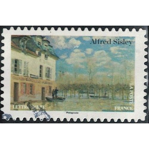 France 2024 Oblitéré Used Impressionnisme Musée D'orsay Alfred Sisley Barque Pendant Inondation Y&t 2410 Su
