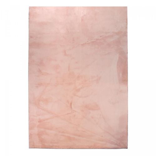 Tapis salle de bain 60x110 LAVABLE Rose uni, tapis shaggy à longs poils