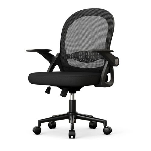 Chaise De Bureau Ergonomique En Maille Tissu Support Lombaire Fauteuil Accoudoir