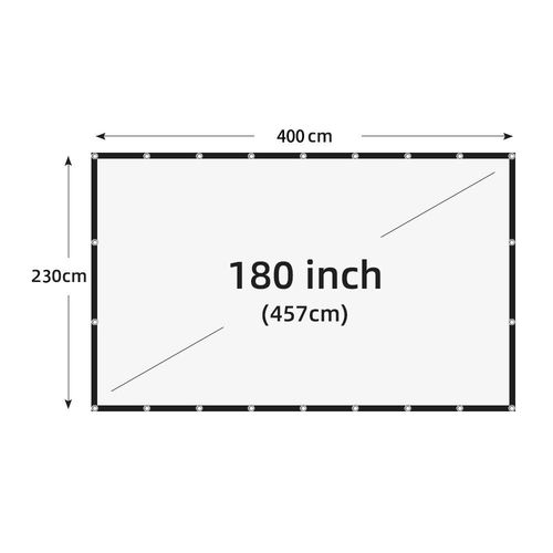 VEIDADZ-Écran de projection pliable portable,haute densité,blanc,moins de plis,doux,intérieur,extérieur,16:9,60-200 pouces - Type 180 inch #A