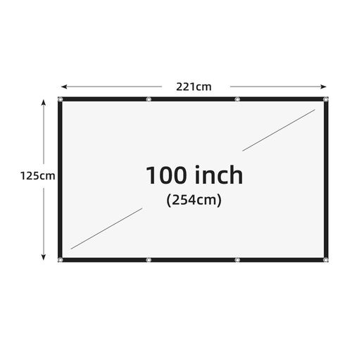 VEIDADZ-Écran de projection pliable,écran de projection portable,blanc,doux,haute densité,film en plein air,moins de plis,60-200 pouces - Type 100 inch