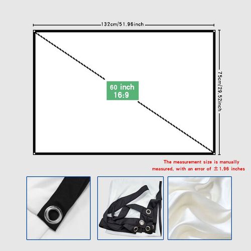 Écran de projection facile à plier,tente facile,écran de projection extérieur,Full HD,2K,4K,60-150 pouces,16:9 - Type 60 pouces