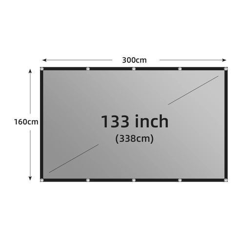 MIXITO-Écran de projection anti-lumière gris,bord noir avec trou,16:9,30-133 pouces,extérieur,ménage,bureau,portable - Type 133 inch #B