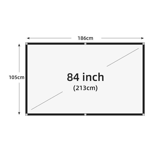 VEIDADZ-Écran de projection pliable portable,haute densité,blanc,moins de plis,doux,intérieur,extérieur,16:9,60-200 pouces - Type 84 inch #B