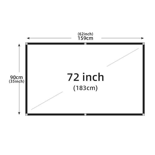 LEJIADA-Écran de projection,60-150 pouces,blanc,milk shred,fond noir,design sans déformement,écran de projection doux,intérieur et extérieur - Type 72 inch #C