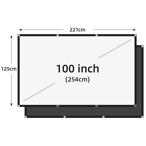 LEJIADA-Écran de projection,60-150 pouces,blanc,milk shred,fond noir,design sans déformement,écran de projection doux,intérieur et extérieur - Type 100 inch #B