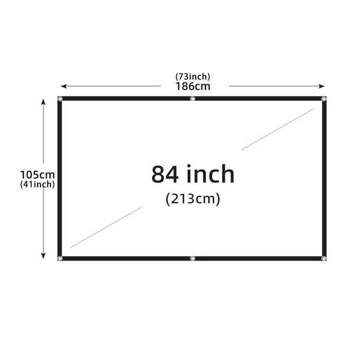 LEJIADA-Écran de projection,60-150 pouces,blanc,milk shred,fond noir,design sans déformement,écran de projection doux,intérieur et extérieur - Type 84 inch #C