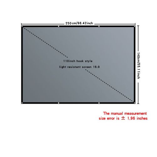 Écran de film mural portable,écran anti-lumière en métal,haute définition 4K,bureau et extérieur,30-133 pouces tr/min - Type GG110 inch