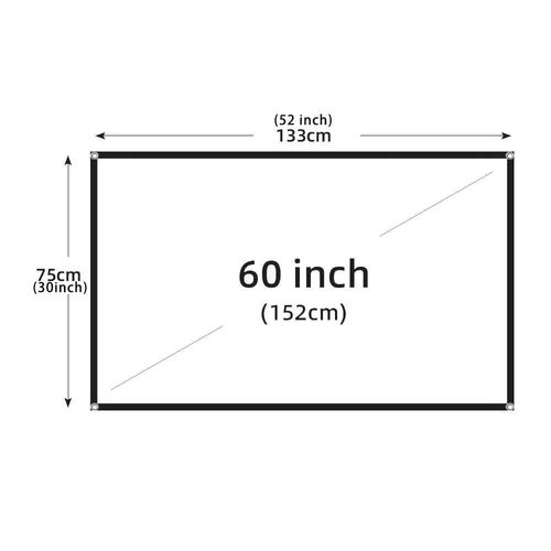 MIXITO-Écran de Projection Portable Pliable Haute Densité,1080P 3d 4K HD,60 72 84 92 100 120 150 Pouces,Rapport 16:9 - Type 60 inch #B