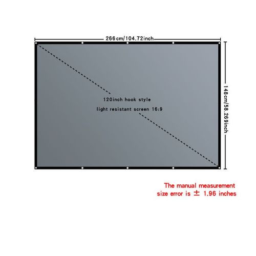 Écran de projection pliable et portable,métal anti-lumière 30-133 pouces,adapté aux projecteurs à faible luminosité et haute définition - Type 120 pouce