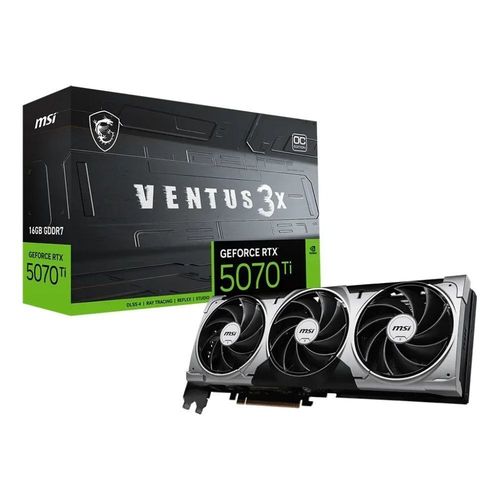 MSI RTX 5070 Ti 16G VENTUS 3X OC, GeForce RTX 5070 Ti, 16GB GDDR7, PCI-Express