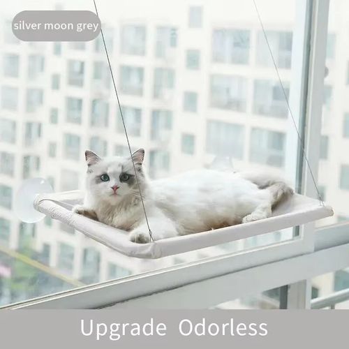 Lit Hamac Ultra-Doux Pour Fenêtre De Chat,Perchoir Confortable En Forme De Nuage Pour Félin Naptime,Monté En Toute Sécurité,Parfait Pour Gagner De L'espace - Type Grey-13.78inx21.65in