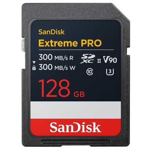 SanDisk Extreme Pro - Carte mémoire flash - 128 Go - Video Class V90 / UHS-II U3 / Class10 - SDXC UHS-II