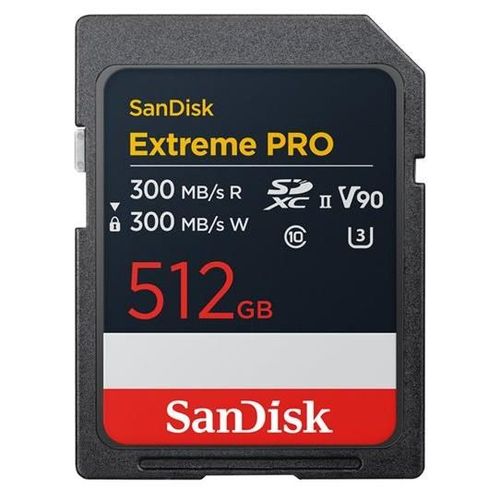 SanDisk Extreme Pro - Carte mémoire flash - 512 Go - Video Class V90 / UHS-II U3 / Class10 - SDXC UHS-II