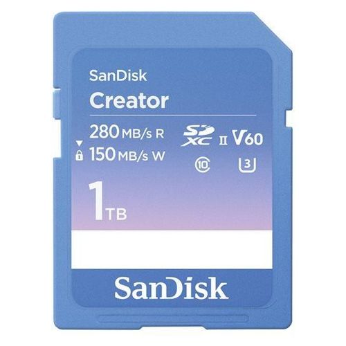 SanDisk Creator - Carte mémoire flash - 1 To - Video Class V60 / UHS-II U3 / Class10 - SDXC UHS-II