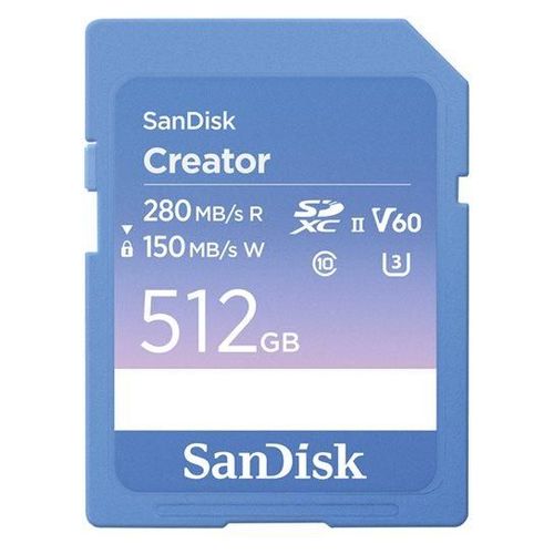 SanDisk Creator - Carte mémoire flash - 512 Go - Video Class V60 / UHS-II U3 / Class10 - SDXC UHS-II