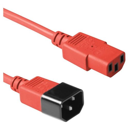 ACT - Rallonge de câble d'alimentation - power IEC 60320 C13 pour IEC 60320 C14 - 250 V - 10 A - 60 cm - rouge, pantone 1797C