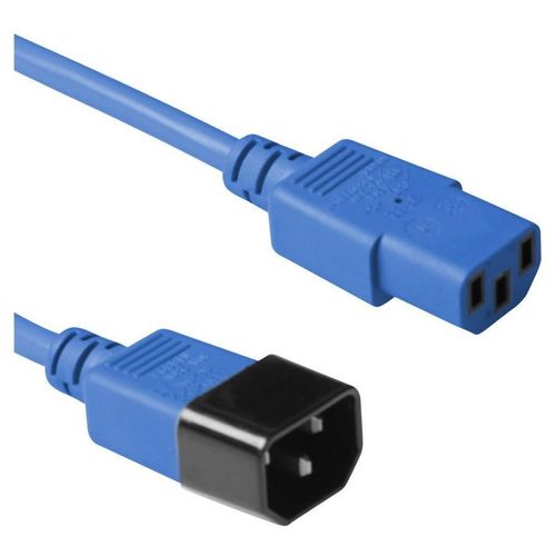 ACT - Rallonge de câble d'alimentation - power IEC 60320 C13 pour IEC 60320 C14 - 250 V - 10 A - 60 cm - bleu, RAL 5012