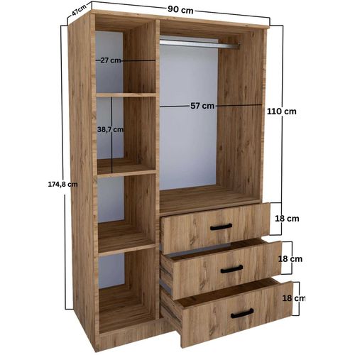 Armoire 3 Portes 3 Tiroir En Aggloméré Easy