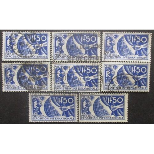 France N°327 X 8 Oblitéré