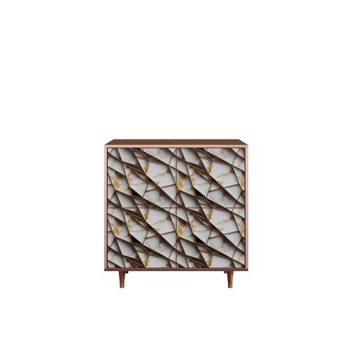 Ottohome Commode Buffet Cb3-319 Noyer 4 Portes 94x48x97 ¿¿