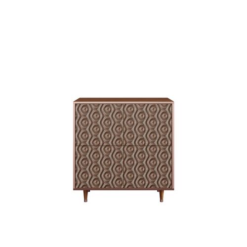 Ottohome Commode Buffet Cb3-325 Noyer 4 Portes 94x48x97 ¿¿