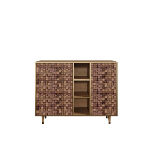 Ottohome Commode Buffet Cb2-307 Chêne 3 Tiroirs 1 Porte 125x48x97 ¿¿