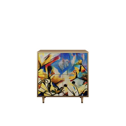 Ottohome Commode Buffet Cb3-310 Chêne 4 Portes 94x48x97 ¿¿