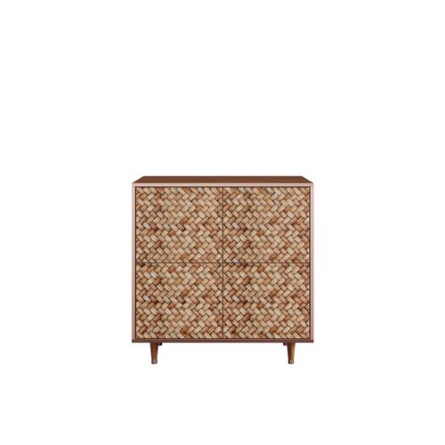 Ottohome Commode Buffet Cb3-311 Noyer 4 Portes 94x48x97 ¿¿