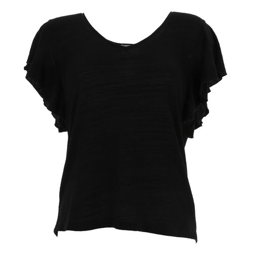 Tee Shirt Manches Courtes Molly Bracken Knitted Tee Black Noir L