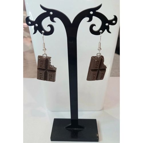 Boucles D'oreilles Carré De Chocolat