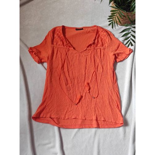 Haut Tee Shirt Orange Taille M
