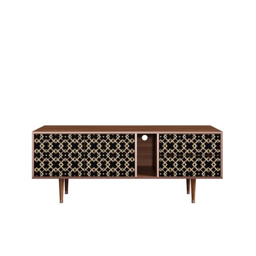 Ottohome Meuble Tv1-313 Noyer 2 Tiroirs 2 Portes 170x48x67 Cm