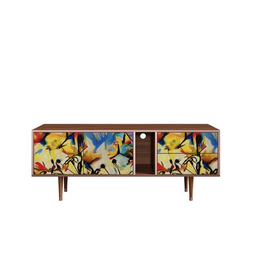 Ottohome Meuble Tv1-310 Noyer 2 Tiroirs 2 Portes 170x48x67 Cm
