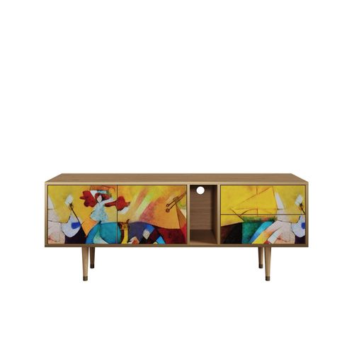 Ottohome Meuble Tv1-306 Chêne 2 Tiroirs 2 Portes 170x48x67 Cm