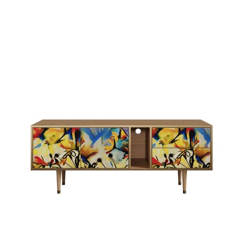 Ottohome Meuble Tv1-310 Chêne 2 Tiroirs 2 Portes 170x48x67 Cm