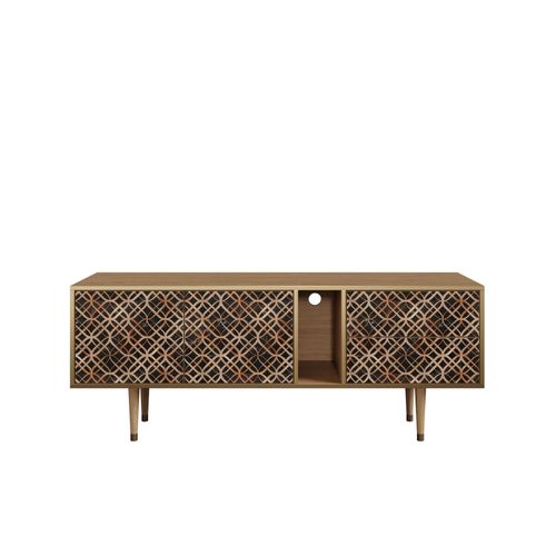 Ottohome Meuble Tv1-317 Chêne 2 Tiroirs 2 Portes 170x48x67 Cm