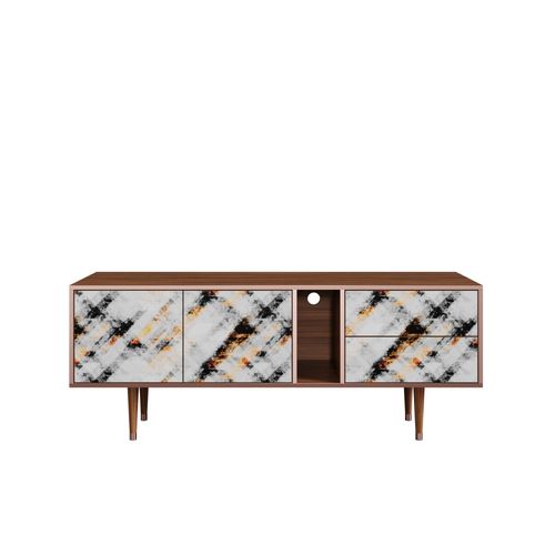 Ottohome Meuble Tv1-302 Noyer 2 Tiroirs 2 Portes 170x48x67 Cm