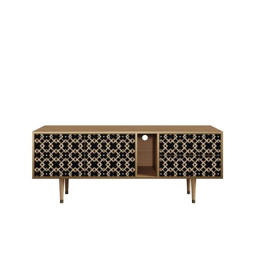 Ottohome Meuble Tv1-313 Chêne 2 Tiroirs 2 Portes 170x48x67 Cm