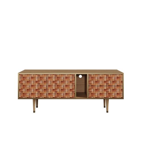 Ottohome Meuble Tv1-304 Chêne 2 Tiroirs 2 Portes 170x48x67 Cm