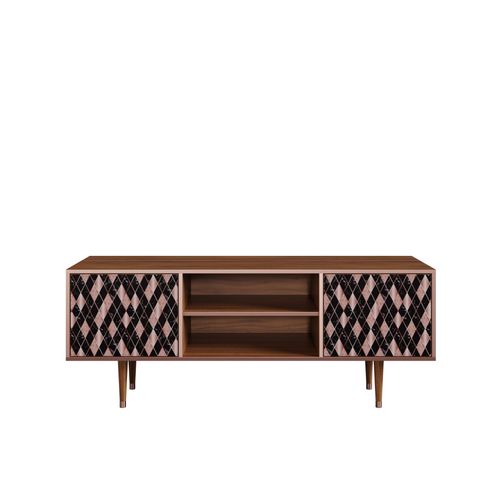 Ottohome Meuble Tv2-300 Noyer 2 Portes 170x48x67 Cm