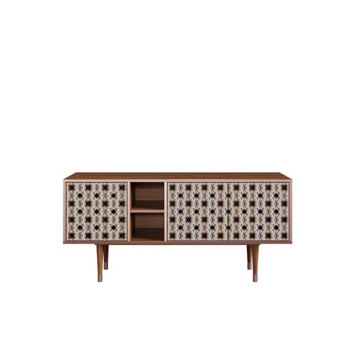Ottohome Meuble Tv5-314 Noyer 3 Portes 149x41x67 Cm