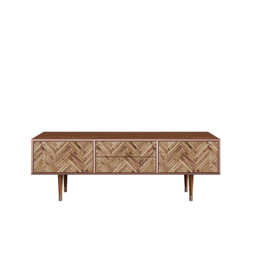 Ottohome Meuble Tv4-309 Noyer 2 Tiroirs 2 Portes 170x48x57 Cm