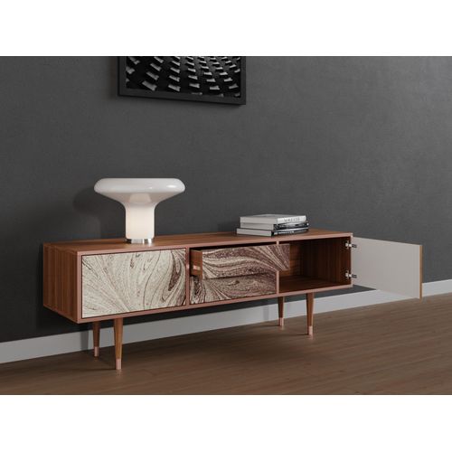 Ottohome Meuble Tv4-318 Noyer 2 Tiroirs 2 Portes 170x48x57 Cm
