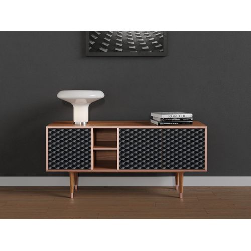 Ottohome Meuble Tv5-315 Noyer 3 Portes 149x41x67 Cm